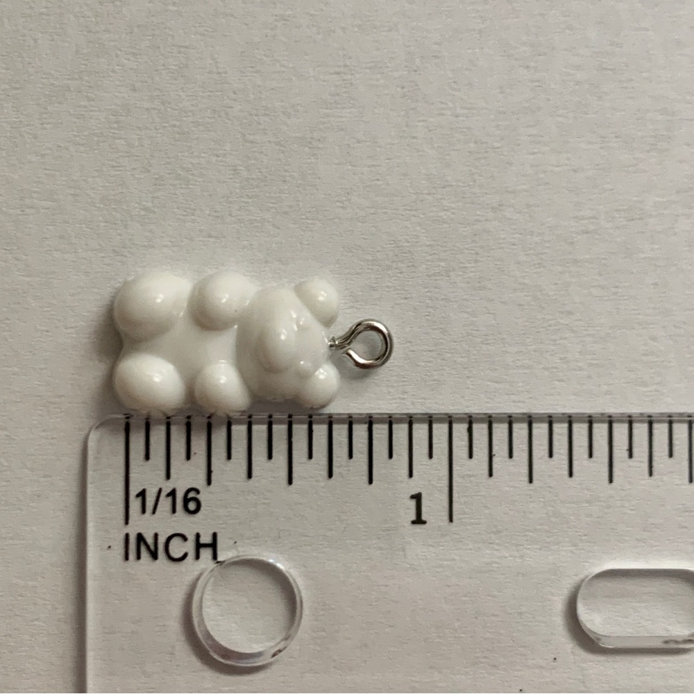 White Gummy Bear Charm Pendant - Picture 8 of 8